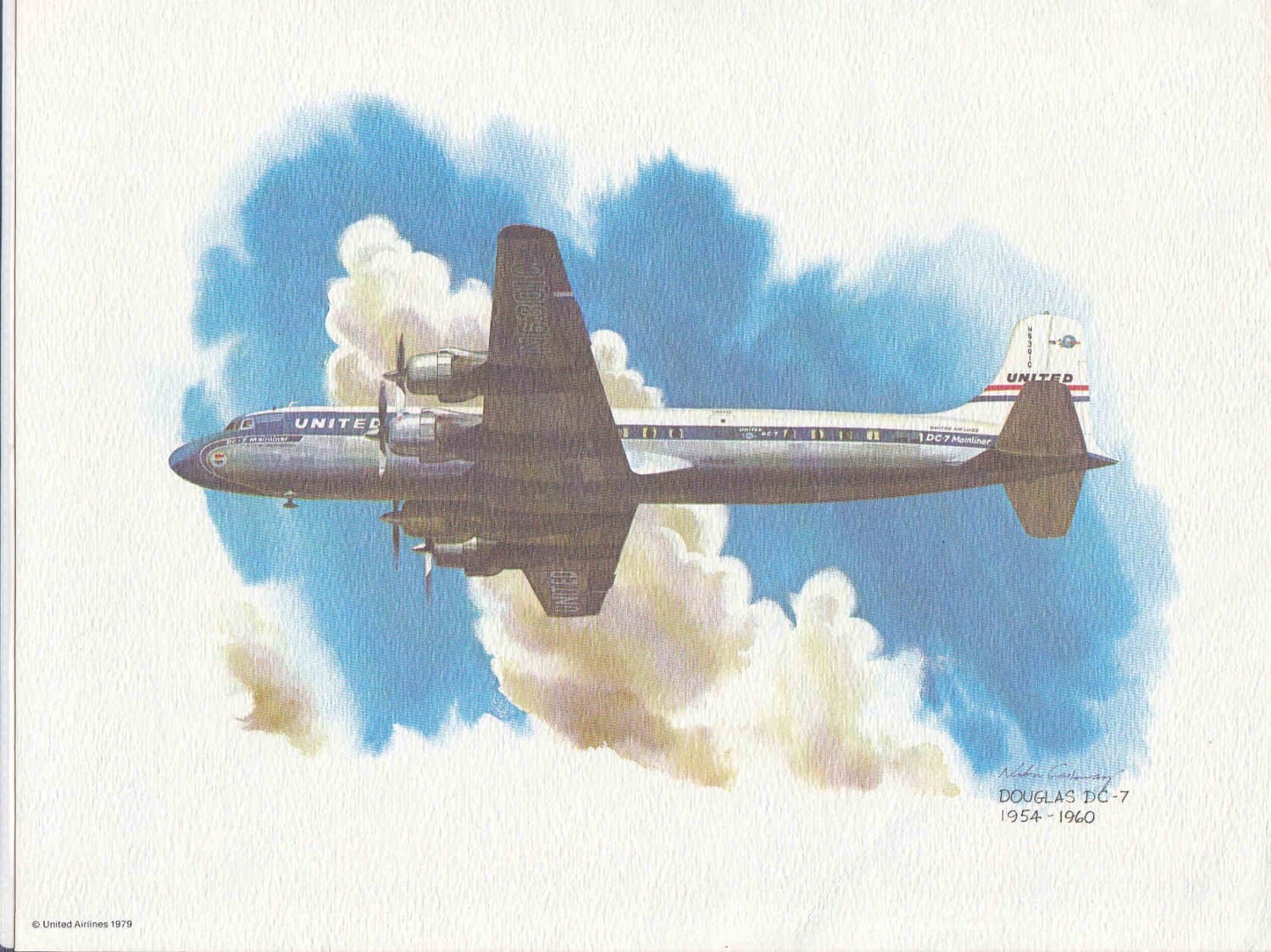 No.33 Douglas DC-7 Vintage United Airlines Nixon Galloway