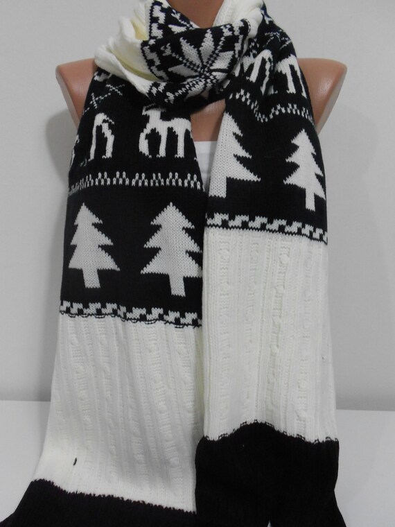 20% OFF Nordic scarf deer scarf Knit scarf Chunky by ScarfClub