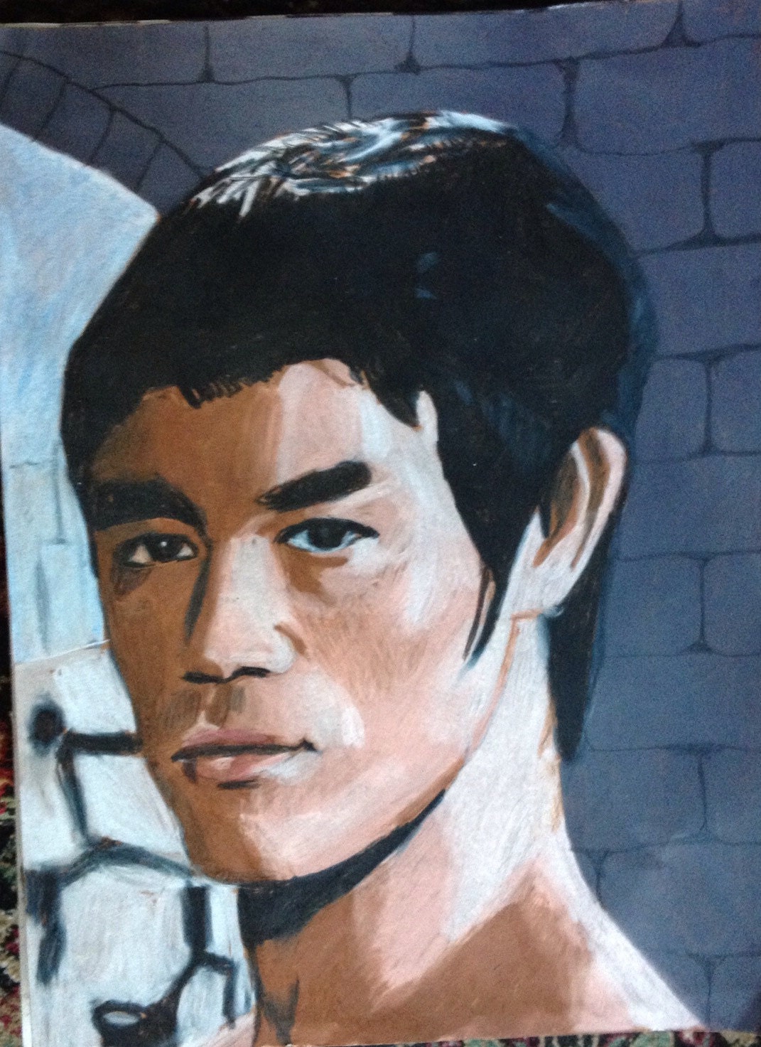 bruce lee original pencil art drawing 9/1/2x12h by abbeyartstudios