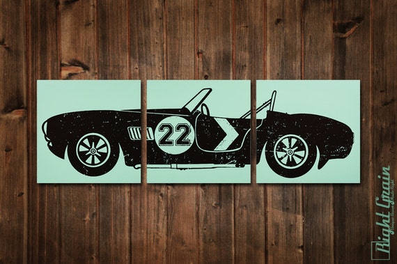 Vintage Race Car 22 Wall Art Custom Made Screen by RightGrain