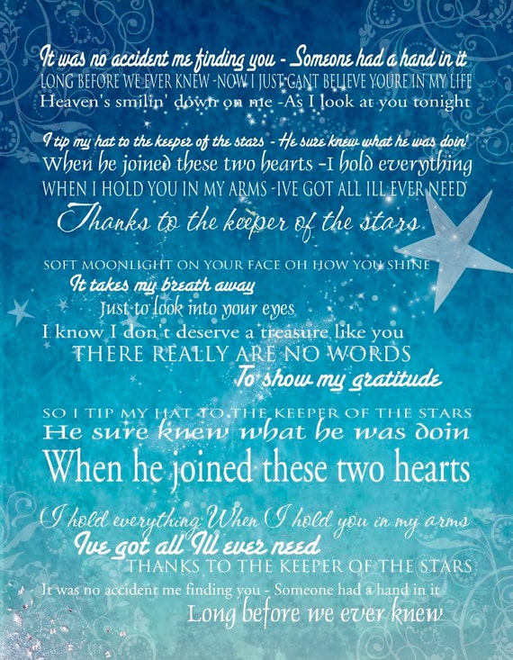 Keeper Of The Stars Lyrics By Tracy Byrd Keeper of the Stars Tracy Byrd Lyrics Love Ballad by catalyst54