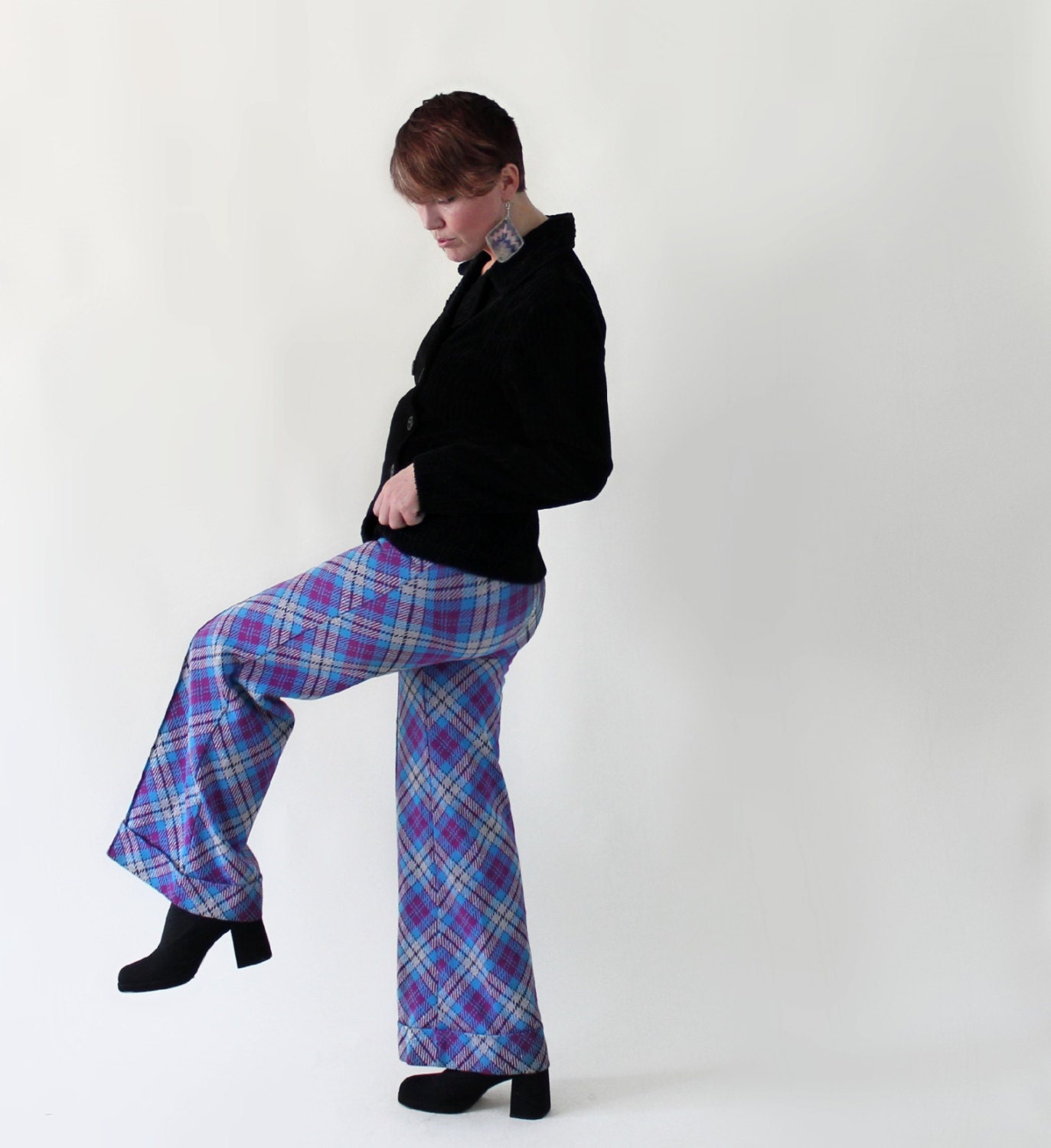 SALE Vintage 70s Pants Polyester Bell Bottoms by lovethatlingers