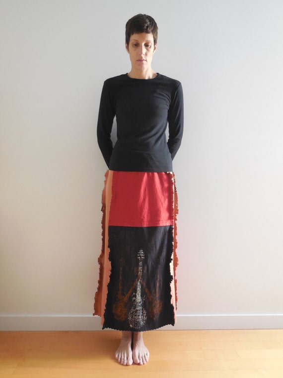 Women's Long T Shirt Skirt Tee Skirt Black Rust Gray