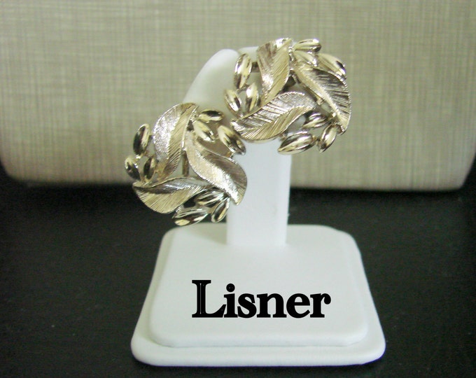 Classic 60s LISNER Textured Goldtone Earrings / Designer Signed / Jewelry / Jewellery
