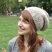 Natural Colored Knit Hat - Wool Ribbed Knit Slouchy Hat - Totally Unisex Hat
