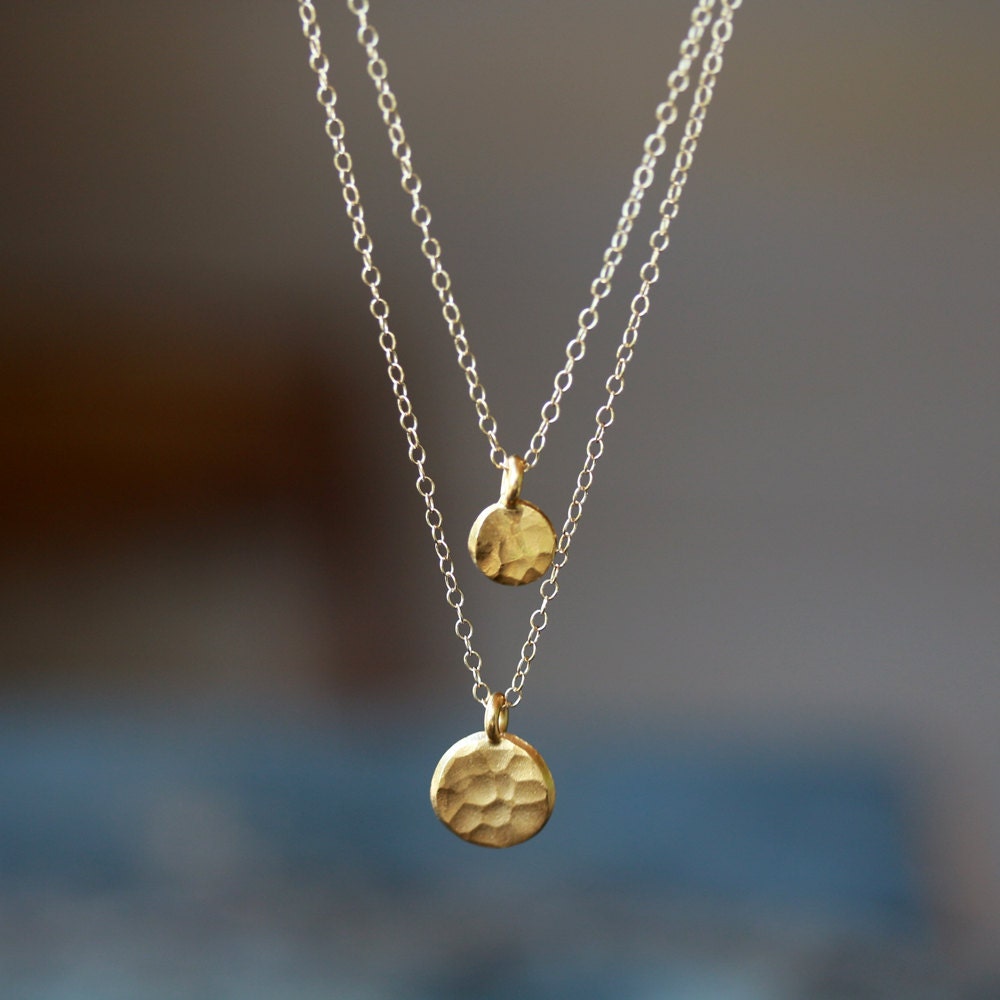 Double Strand Layered Necklace 14k Gold Filled Chain Gold