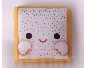 Food Pillow, Decorative Pillow, Breakfast, Poptart, Poptart Pillow, Rainbow Sprinkles, Toaster Pastry, Pop Tart, Kawaii Food Pillow, 7 x 7"