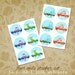 Four Owls Sticker Set of 54 Round 1-inch stickers owl flower garden pink blue green purple illustrated art whimsical cute