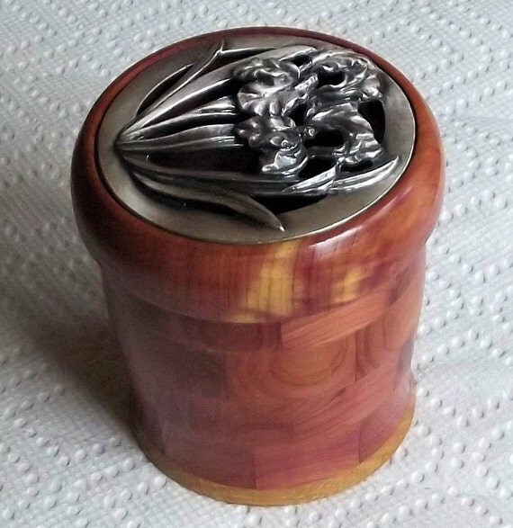 Handcrafted Select Pewter Potpourri Bowl with Lid by RoweWoodcraft