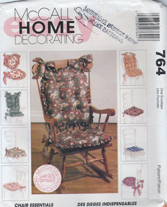Home Decor Sewing Pattern UNCUT Chair Rocker Cushion Pad