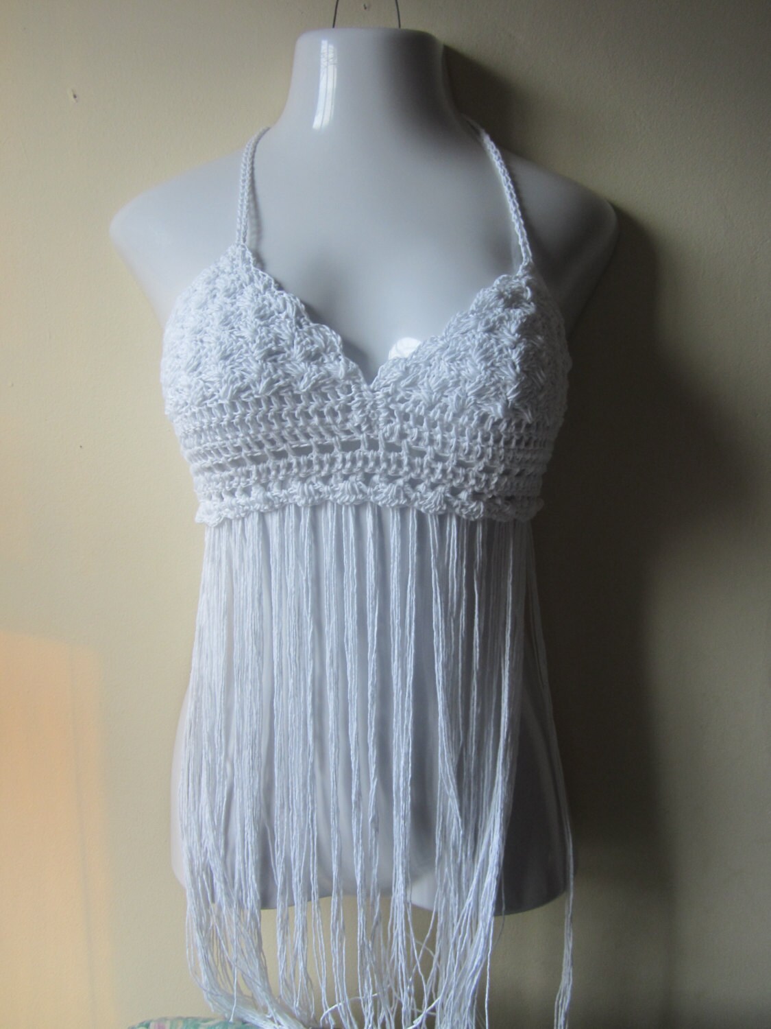 Crochet FESTIVAL FRINGE TOP Elongated Fringe Top Music