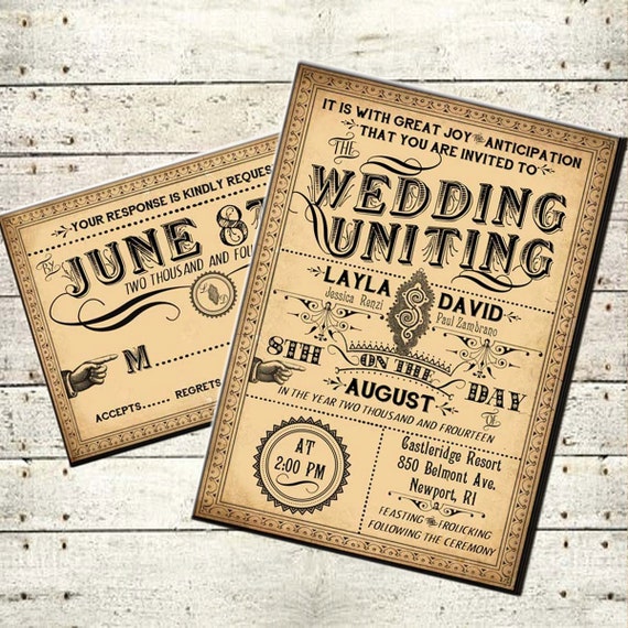 Steampunk Wedding Invitations 1