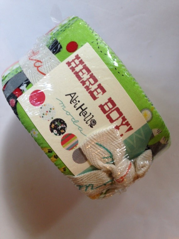 Here Boy Abi Hall Moda Fabric Jelly Roll Dog Fabric by BrickCity