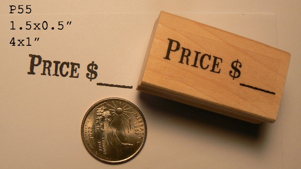 Price with dollar sign rubber stamp WM P55