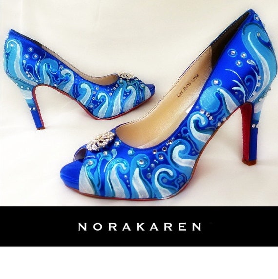 Custom Wedding Shoes ocean shoes beach shoes by norakaren on Etsy