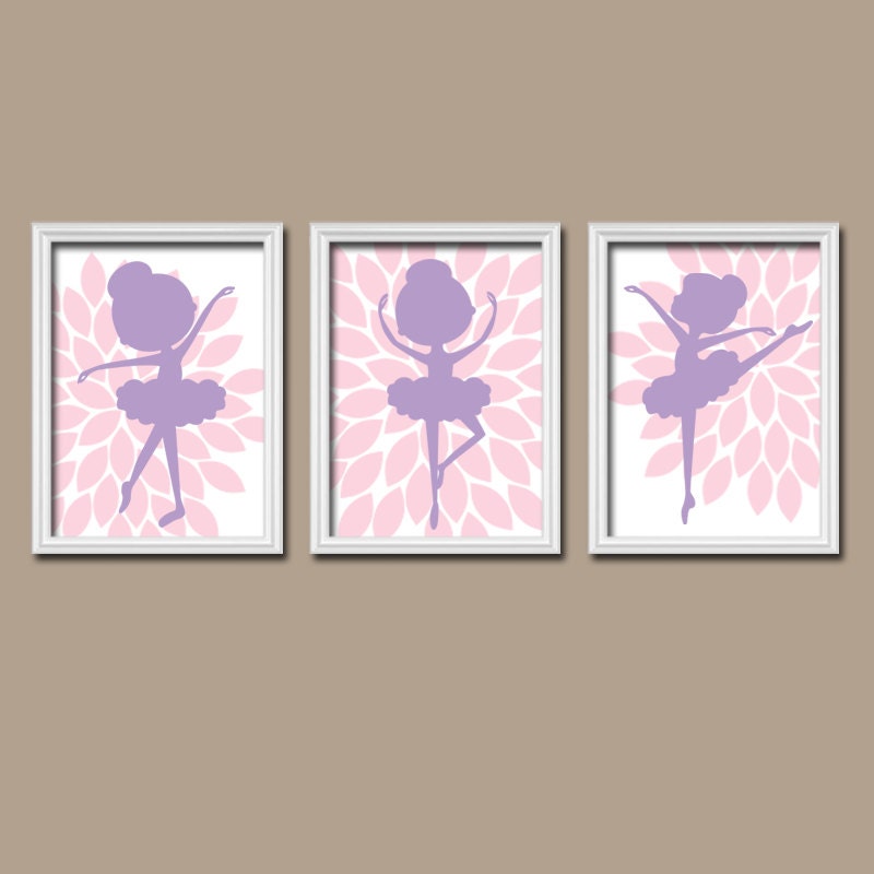 BALLERINA Wall Art Pink Purple Nursery Baby Girl Nursery