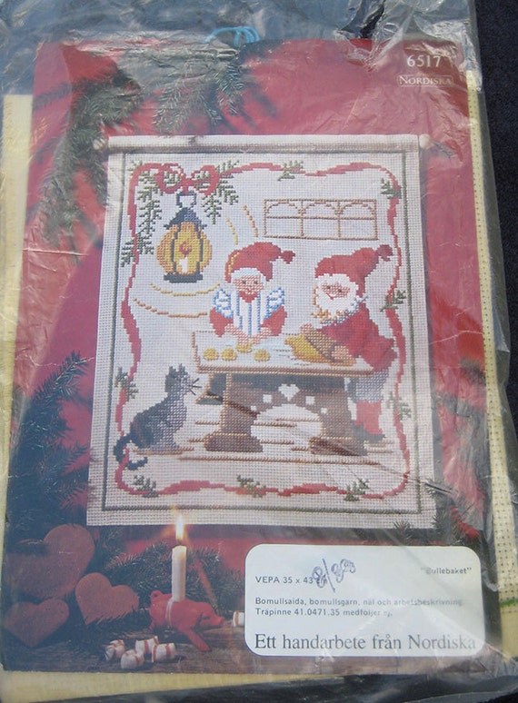 Nordiska Swedish Christmas Cross Stitch Kit Partially Finished