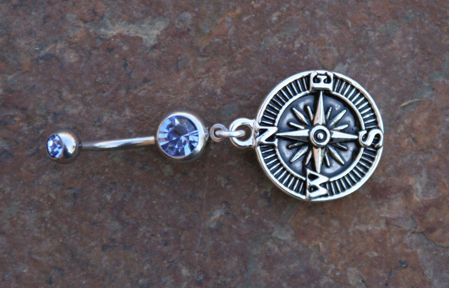 Compass DeSIGNeR Belly Button Ring Simple Cute Blingy Journey