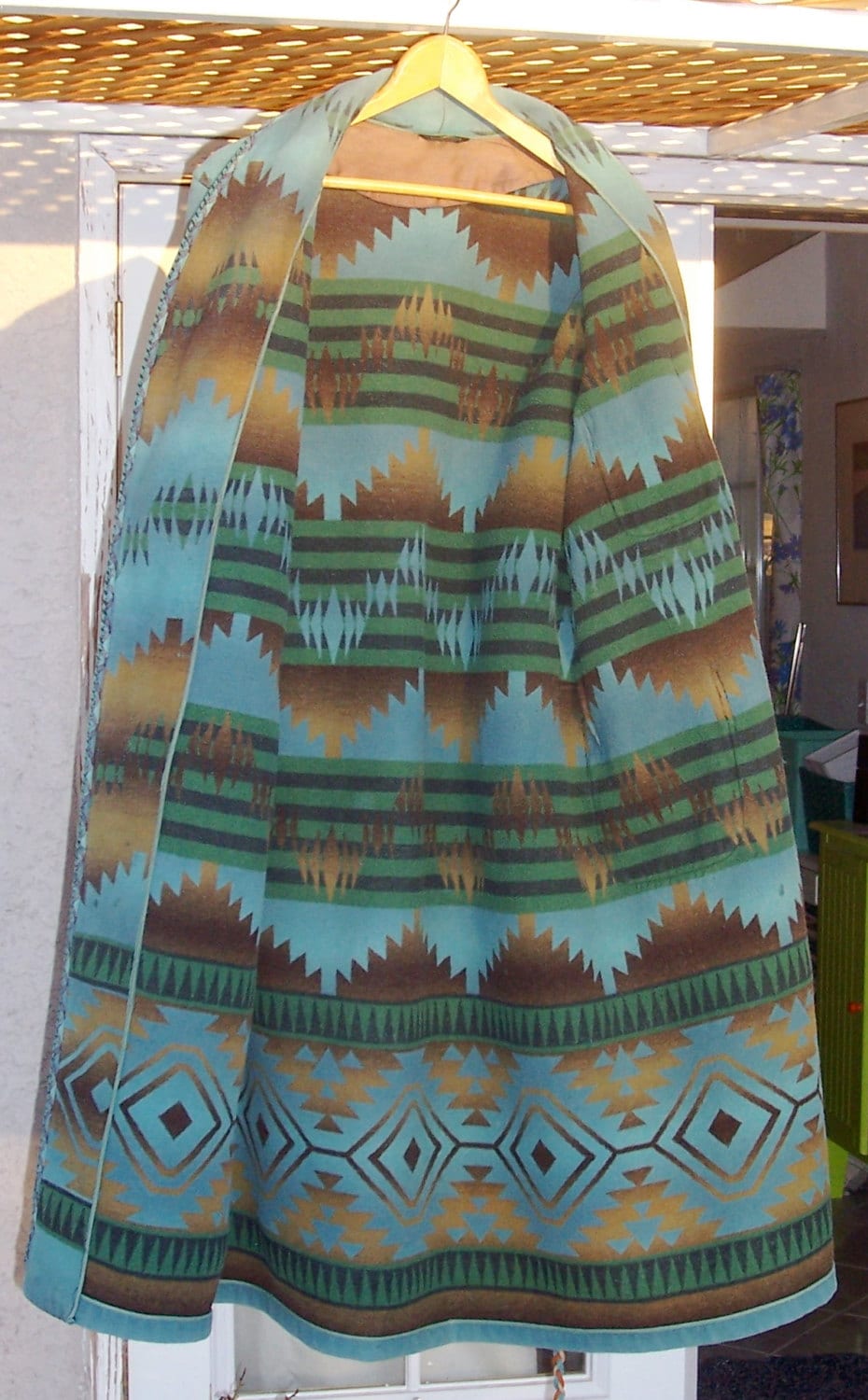 Vintage Beacon INDIAN OMBRE Blanket ROBE 1920s Southwestern