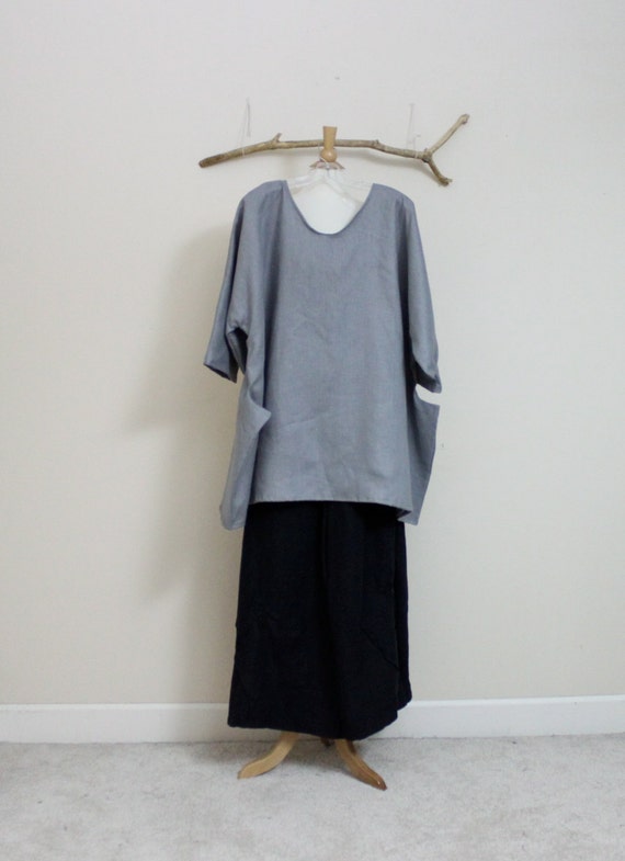 linen outfit cornered details blouse with by linenclothingbyanny