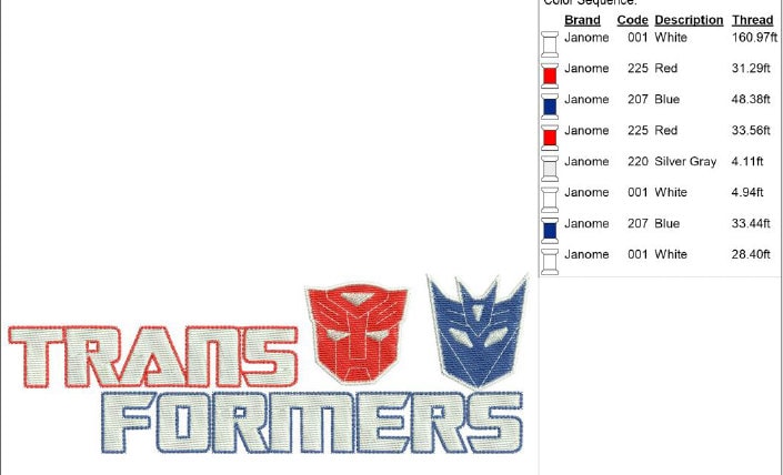 Transformers applique design