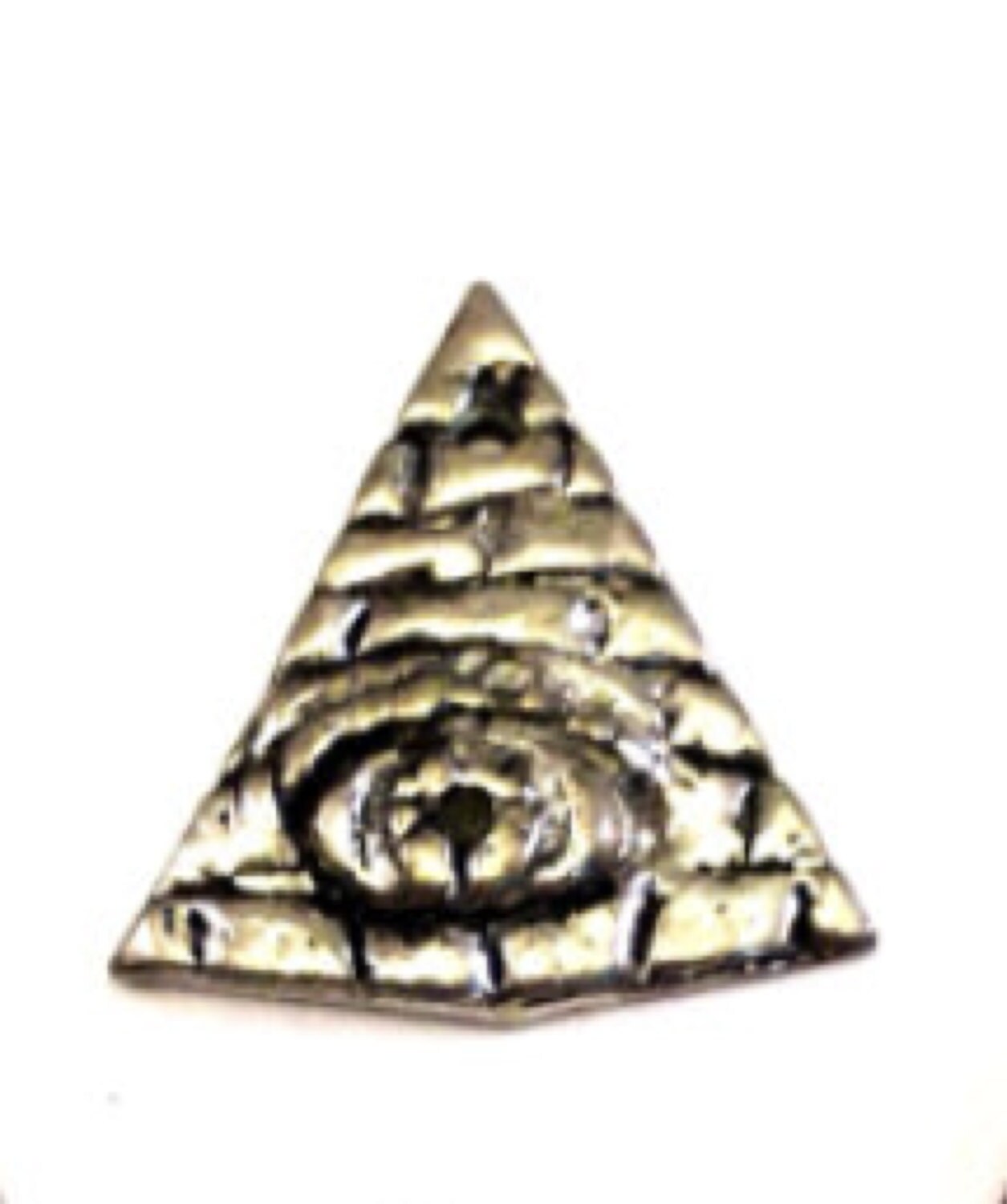 1 Pewter "Pyramid with Evil Eye Symbol" Charm - 17x17mm, Antique Silver Colored