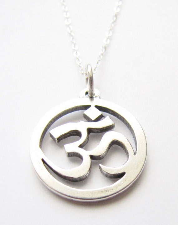 OM Jewelry Necklace Sanskrit Yoga Symbol Sterling by HeartProjects