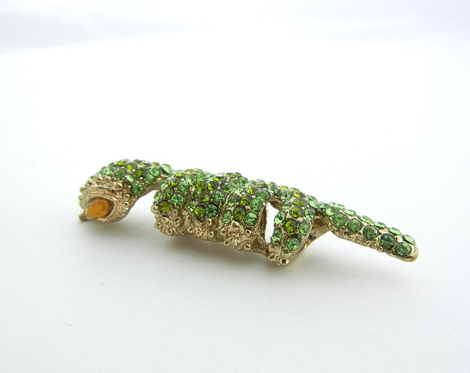 Green Rhinestone Snake Tube Charm