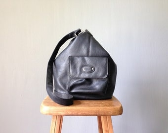 Vintage MINI Backpack • 1990s Grunge Revival • Black Backpack Purse Bag ...