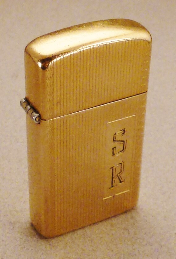 ZIPPO PINSTRIPE 10 K Goldfilled Lighter Pocket Gold plated