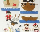 Christmas in July Sale Pirate ship felt shapes set 21 pieces Educational homeschool Il_170x135