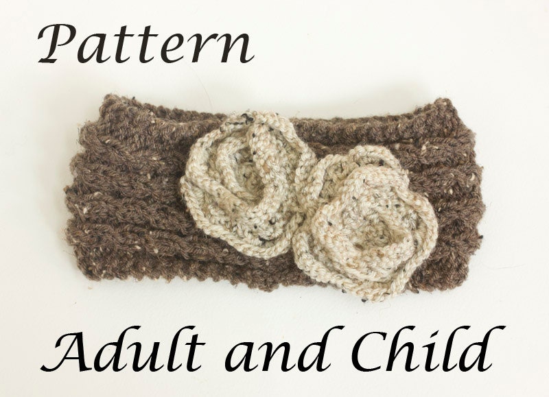 Flower Headband Knitting Pattern, Instant Download, Flower ...