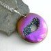 Metallic Pink Titanium Druzy Necklace, Rainbow Crystal Stone Jewelry