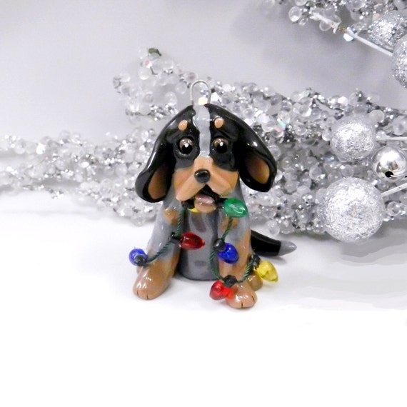 BlueTick Coonhound Christmas Ornament Figurine by TheMagicSleigh