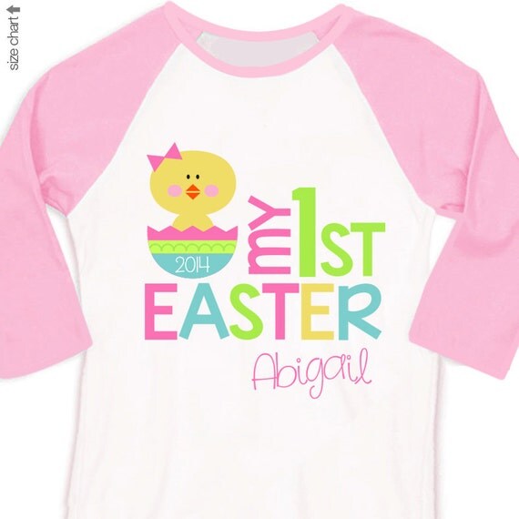 My 1st Easter shirt personalized Easter chick pink by zoeysattic