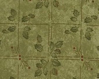 Christmas Fabric Holly Taylor Birchwood Lane Fat Quarter Green