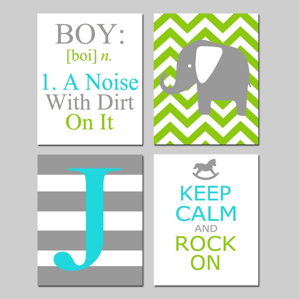 Baby Boy Nursery Art BOY Definition A Noise With Dirt