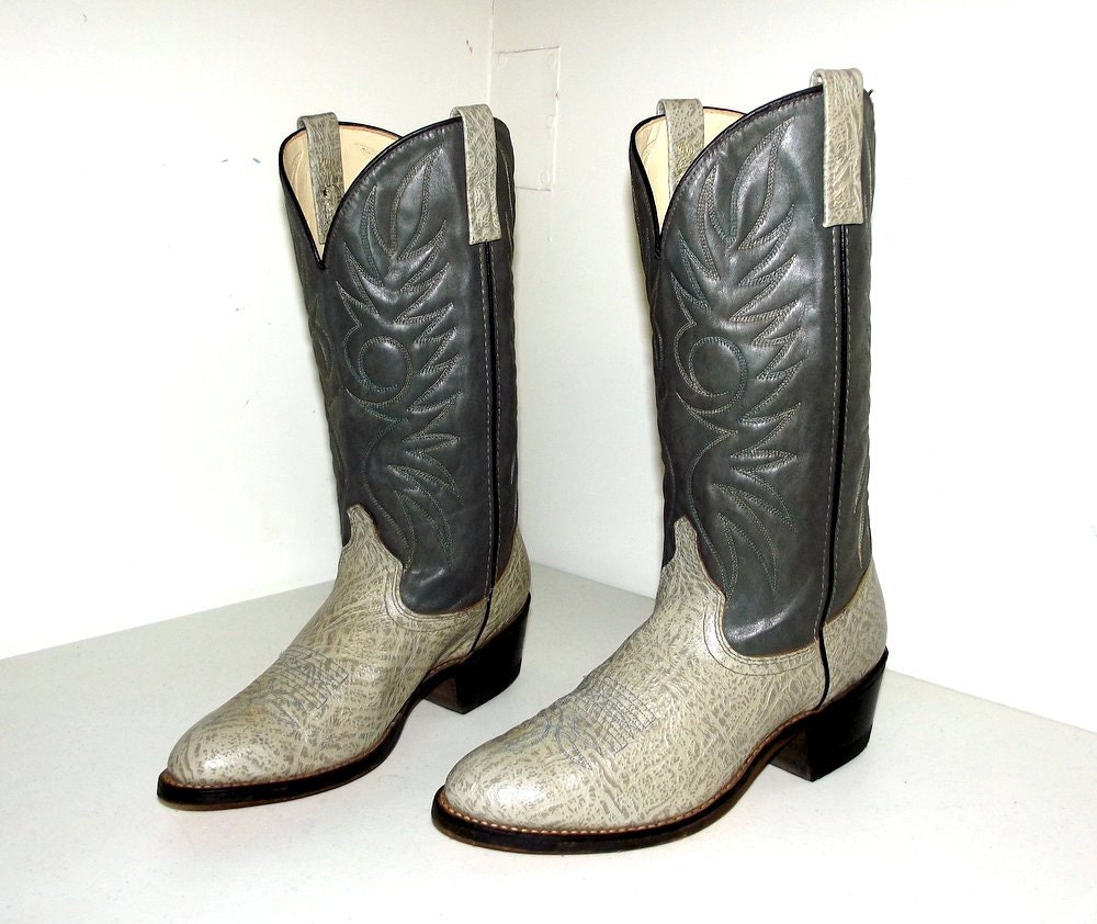 Two tone grey Cowboy boots Acme Brand size 9 D or womens