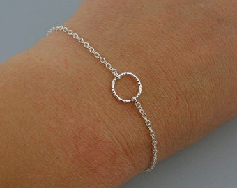 Tiny Circle Bracelet - Sterling Silver Bracelet - Eternity Bracelet - Karma Bracelet