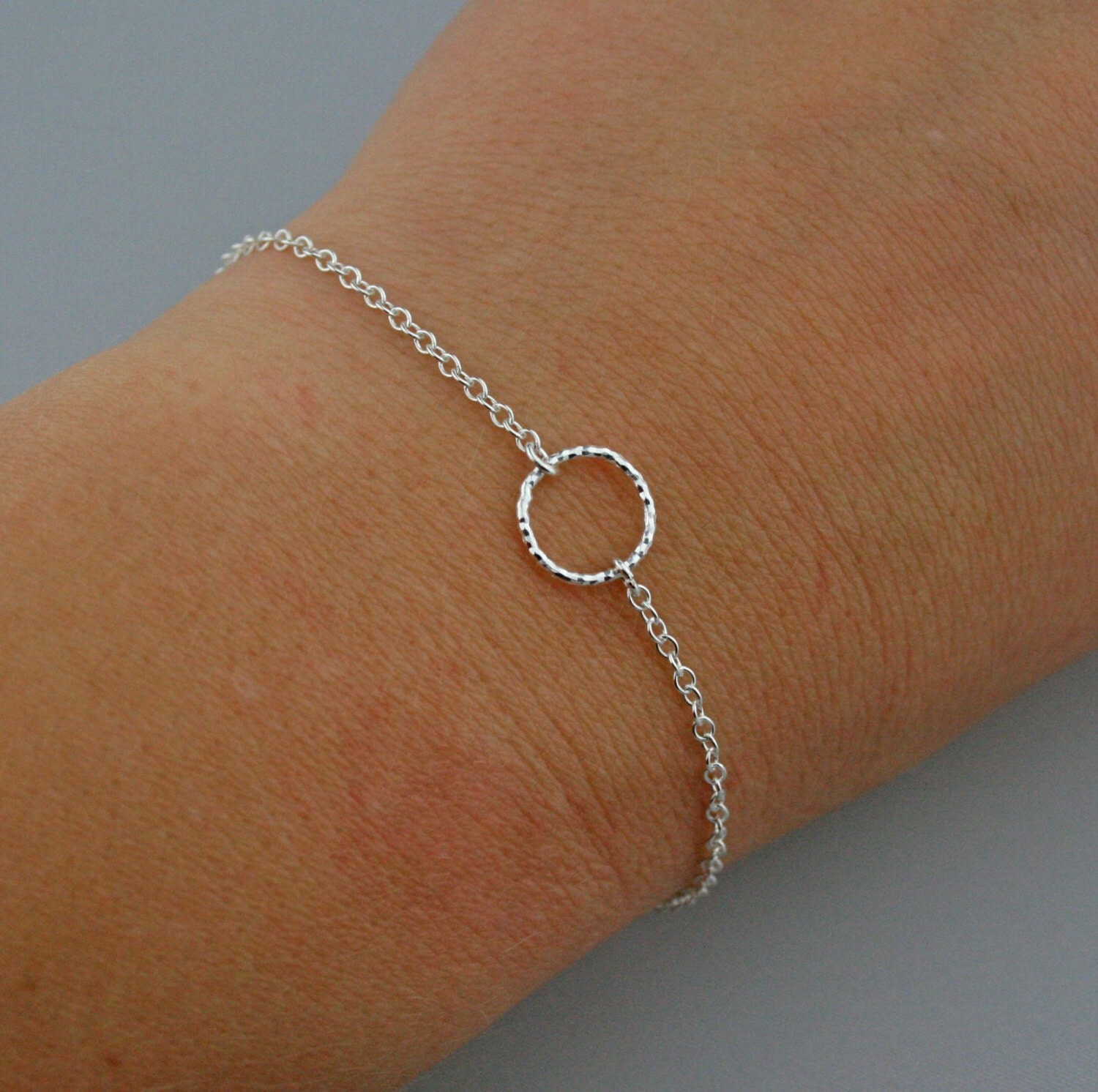 Tiny Circle Bracelet Sterling Silver Bracelet Eternity