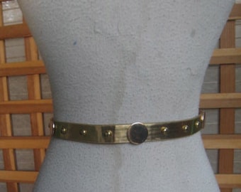 GOLD 50s 60s THIN STUD Belt 1950s Waist 30 to 35 Inches