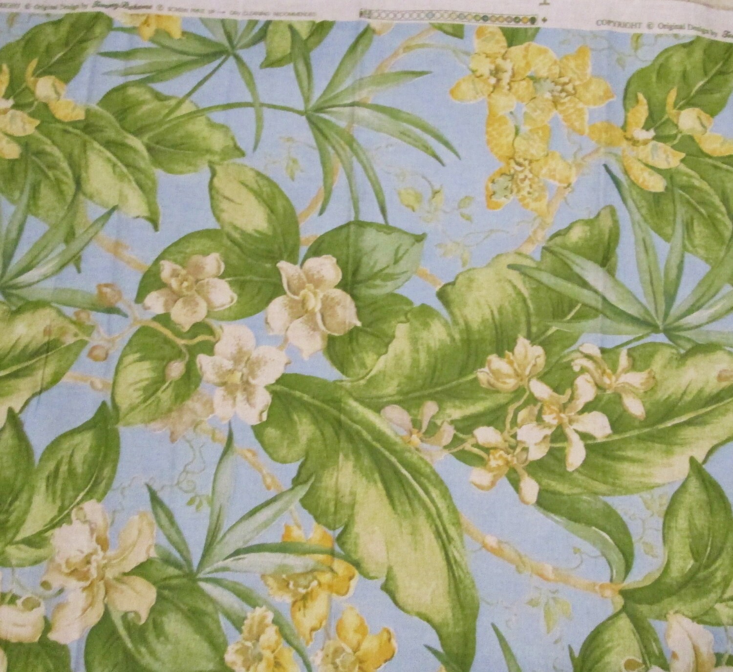 Tommy Bahama Tropical Print Fabric Yardage Tote by VintageCarolina