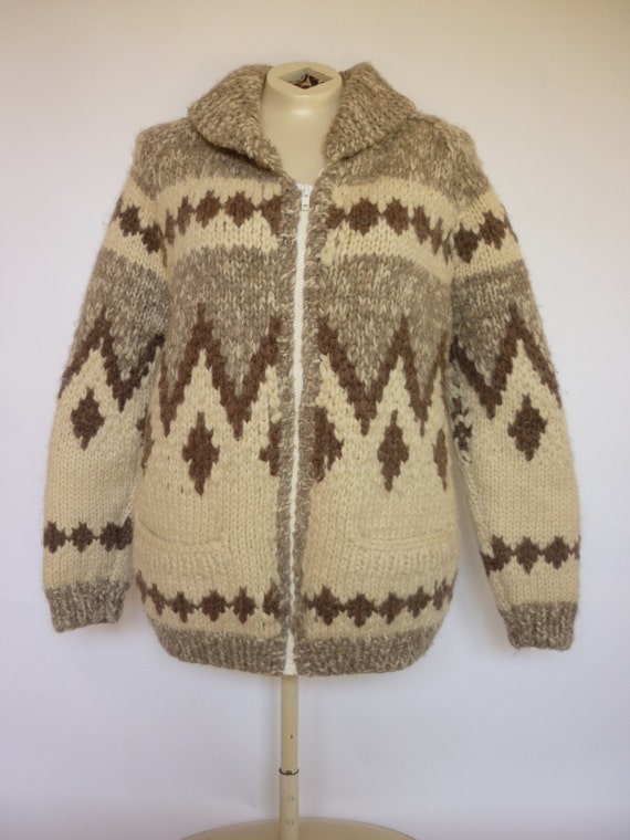 Items similar to Vintage COWICHAN Hand Knit Sweater / Jac Canadian ...