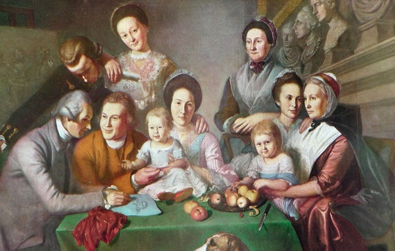 Items Similar To Vintage 50s Print Of The Peale Family By Charles ...