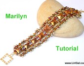Tutorial Marilyn SuperDuo and Pyramid beads Beadwork Bracelet PDF