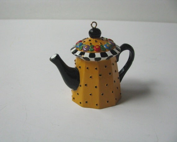 yellow polka dot mini teapot ornament by me mary engelbreit yellow polka dot mini teapot ornament by me mary engelbreit