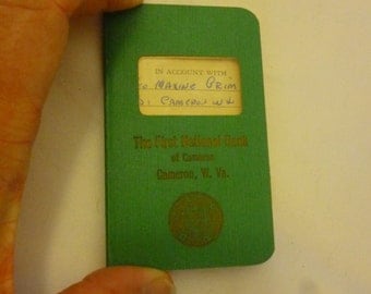 Antique Bank Passbook, First National Bank, Cameron, WV, 1955