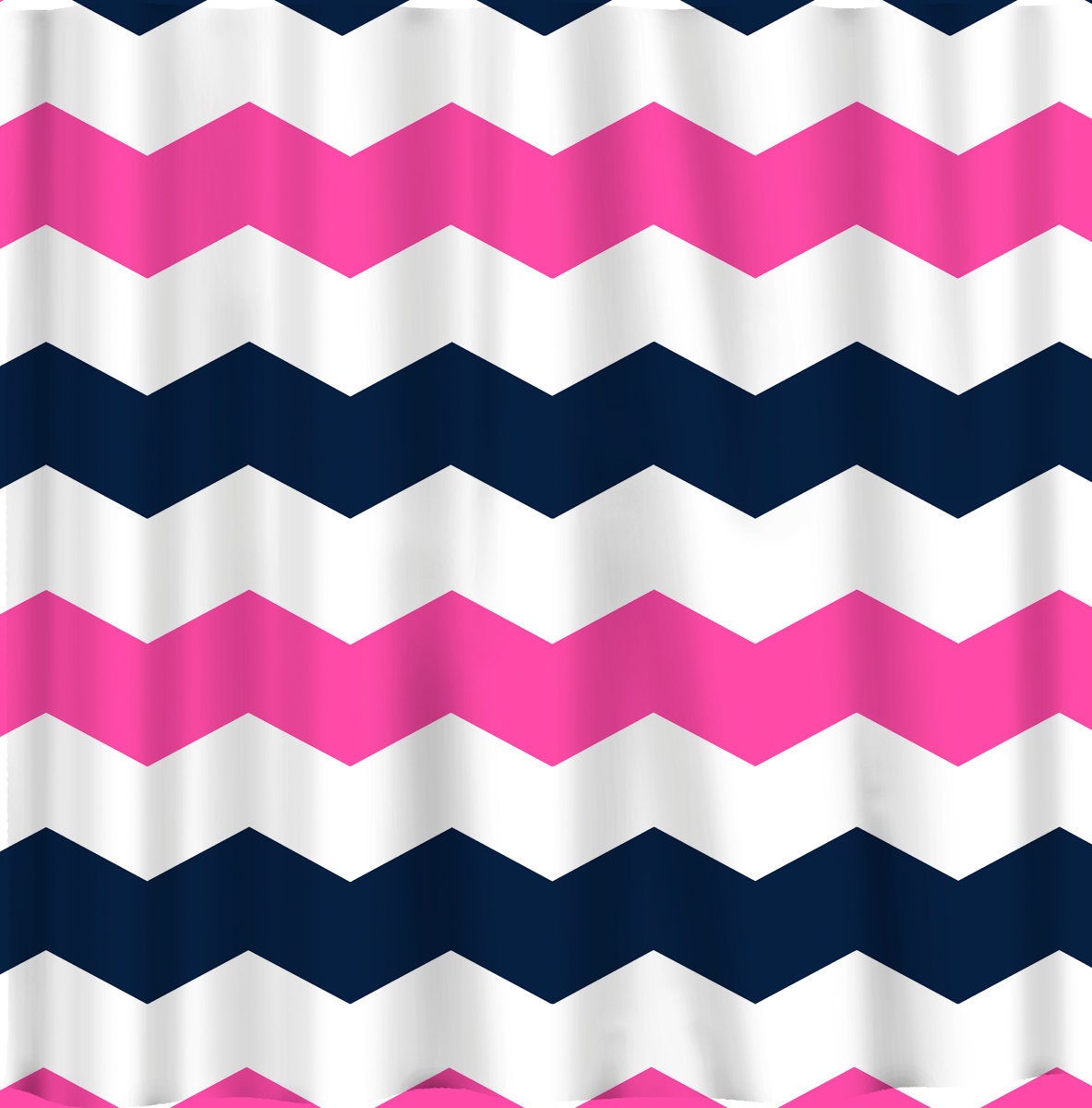 Custom Chevron Shower Curtain Extra Wide 6 inch stripes