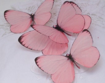 Hand Cut silk butterfly hair clips - Rosy Pinks Trio