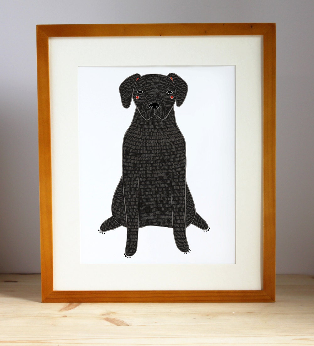 Black Labrador Print Labrador Wall Art Custom Dog Wall Print